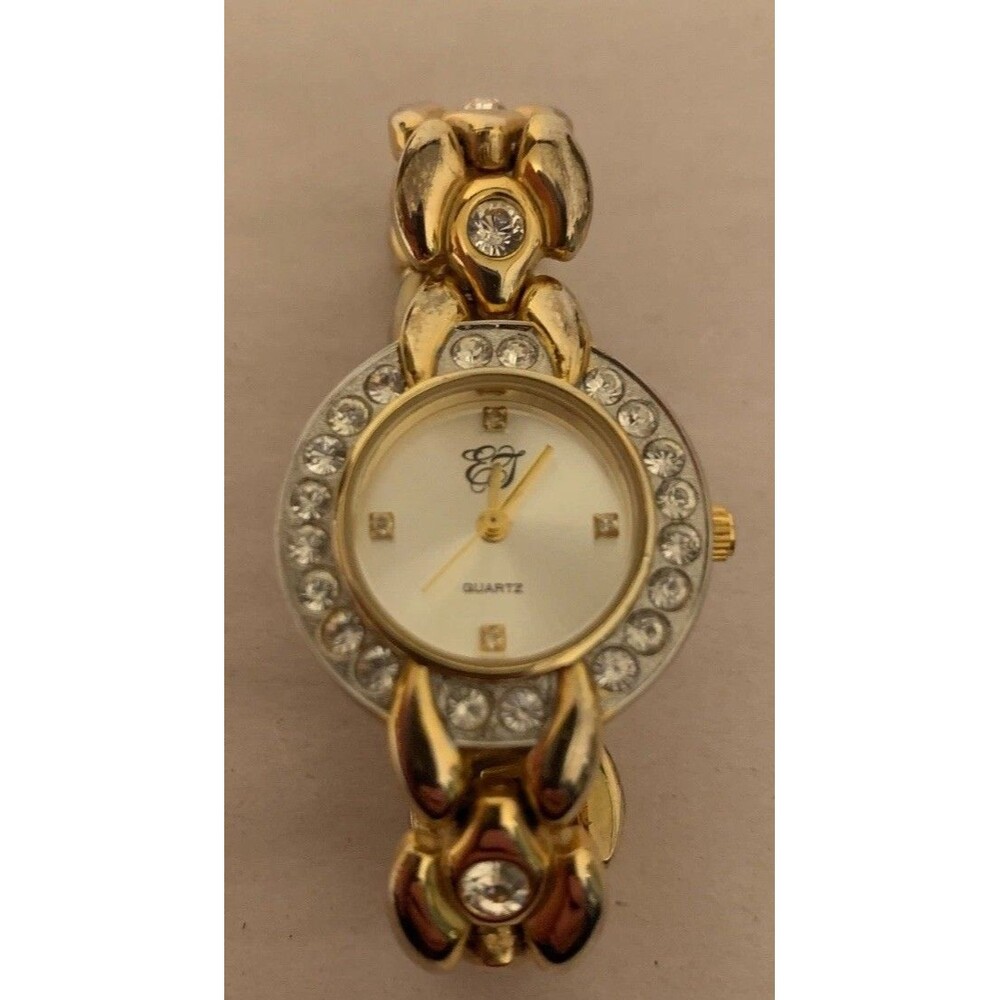 Elizabeth Taylor Watch Women Crystal Gold Tone Bling